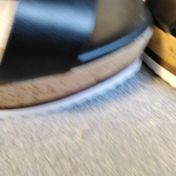 Viapipa Black Strappy Wedge Sandals Espadrille Size 6 Ankle Strap Platform heel - Picture 5 of 13